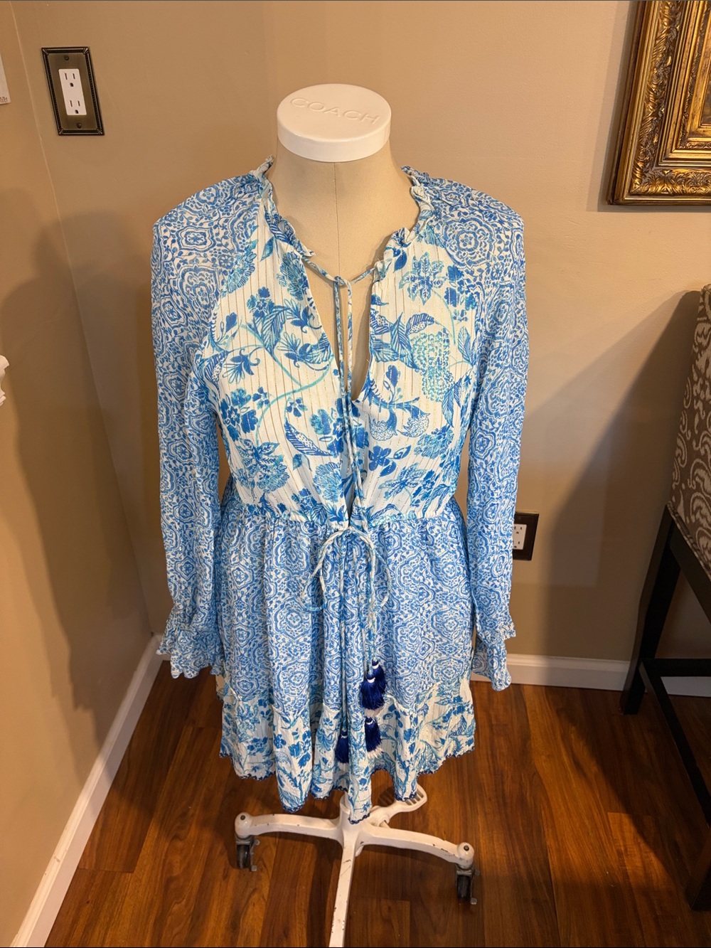 HEMANT & NANDITA Light Blue Floral dress